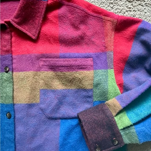 GUNIA Utility Shirt Jacket / Plaid Wool Shirt - Picture 5 of 8